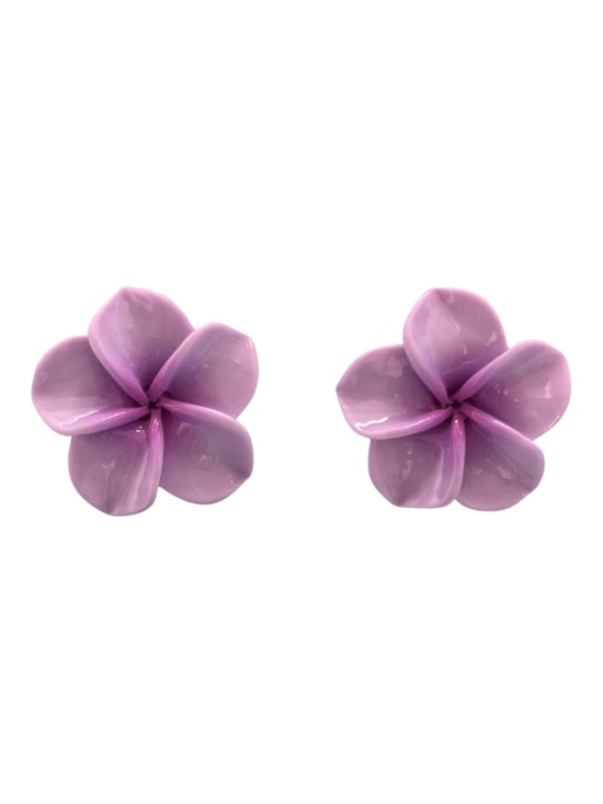 Three Knots Designs, Hawaii Jewelry - Plumeria Flower Stud Earrings
